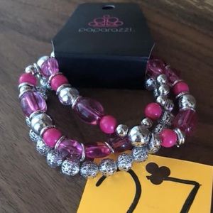 Pink and Silver Paparazzi Bracelet